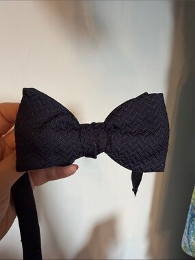 Eton Navy Textured Bow Tie